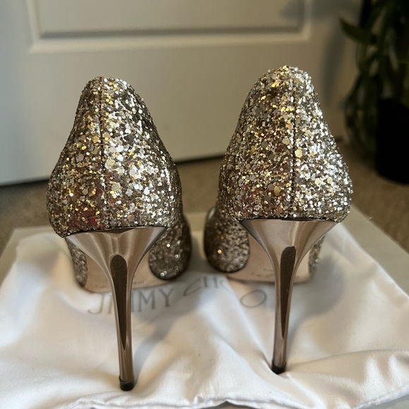Jimmy Choo Abel Pumps Gold Glitter - Picture 4 of 10